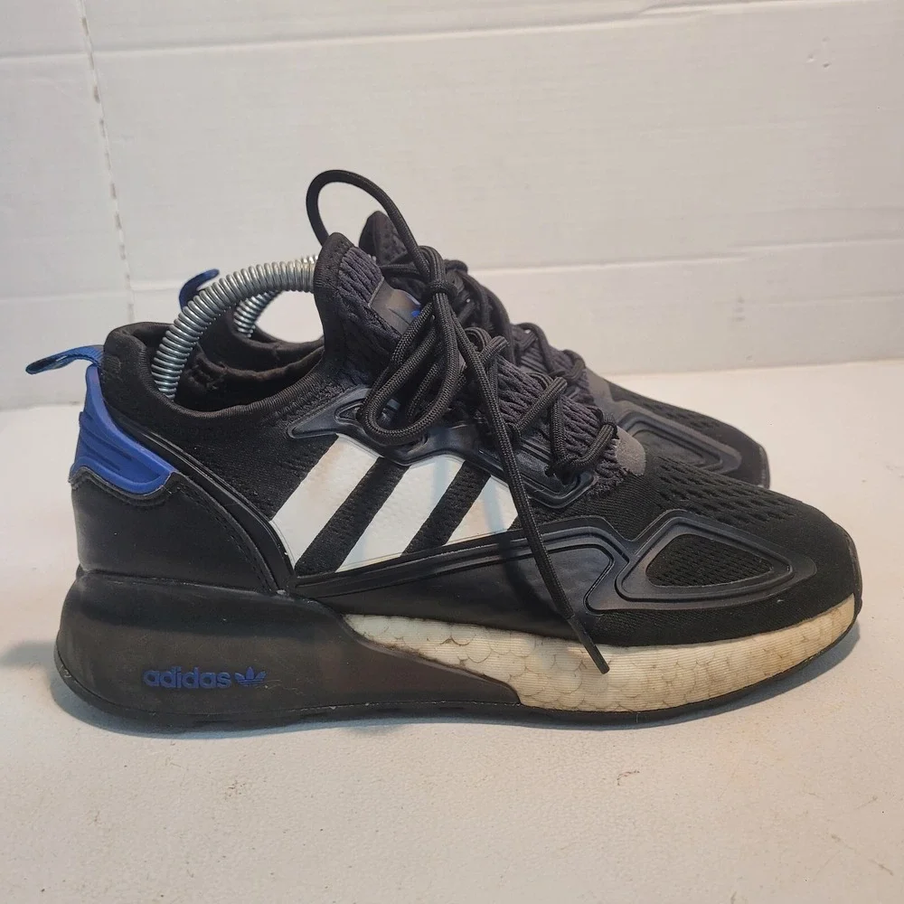 Adidas ZX 2K Boost Black White Blue Sizez 6.5Y